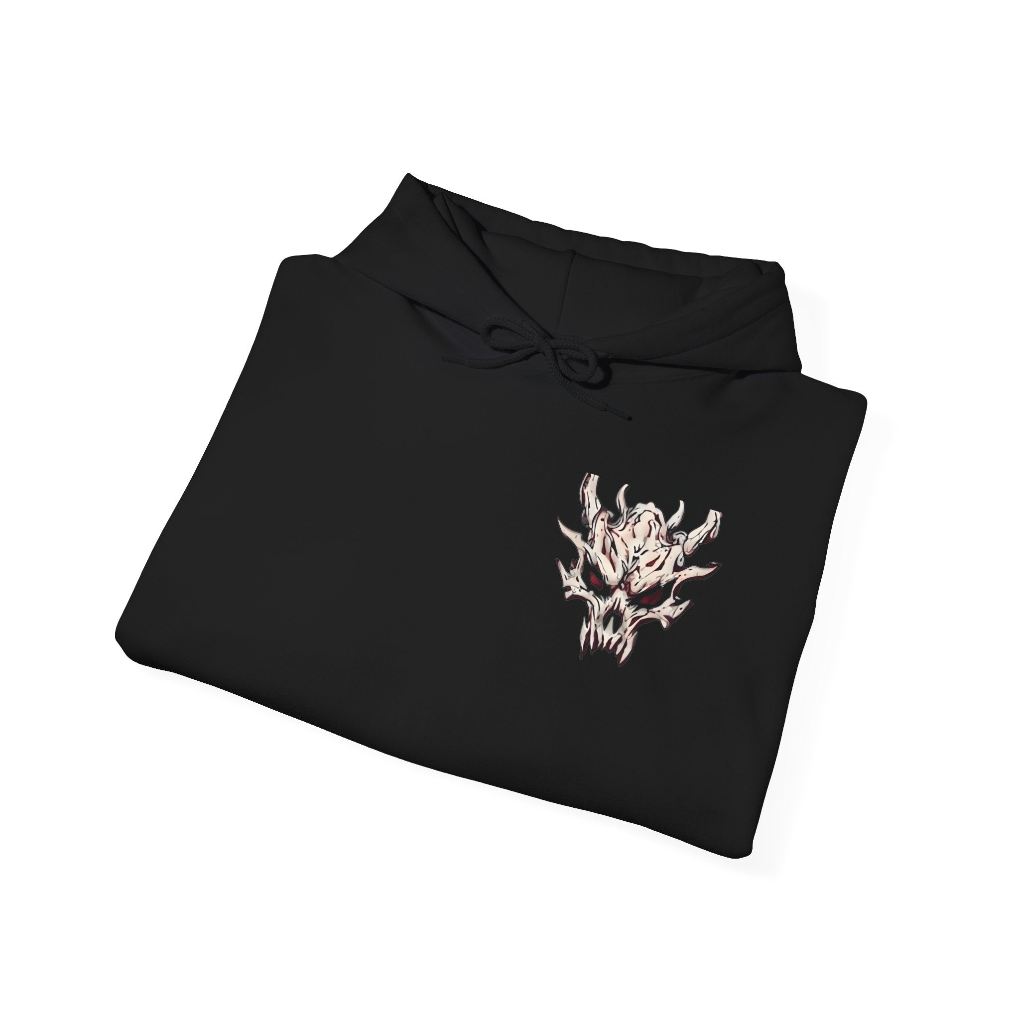 Skull Flame Chest Hoodie — Gothic Streetwear Pullover
