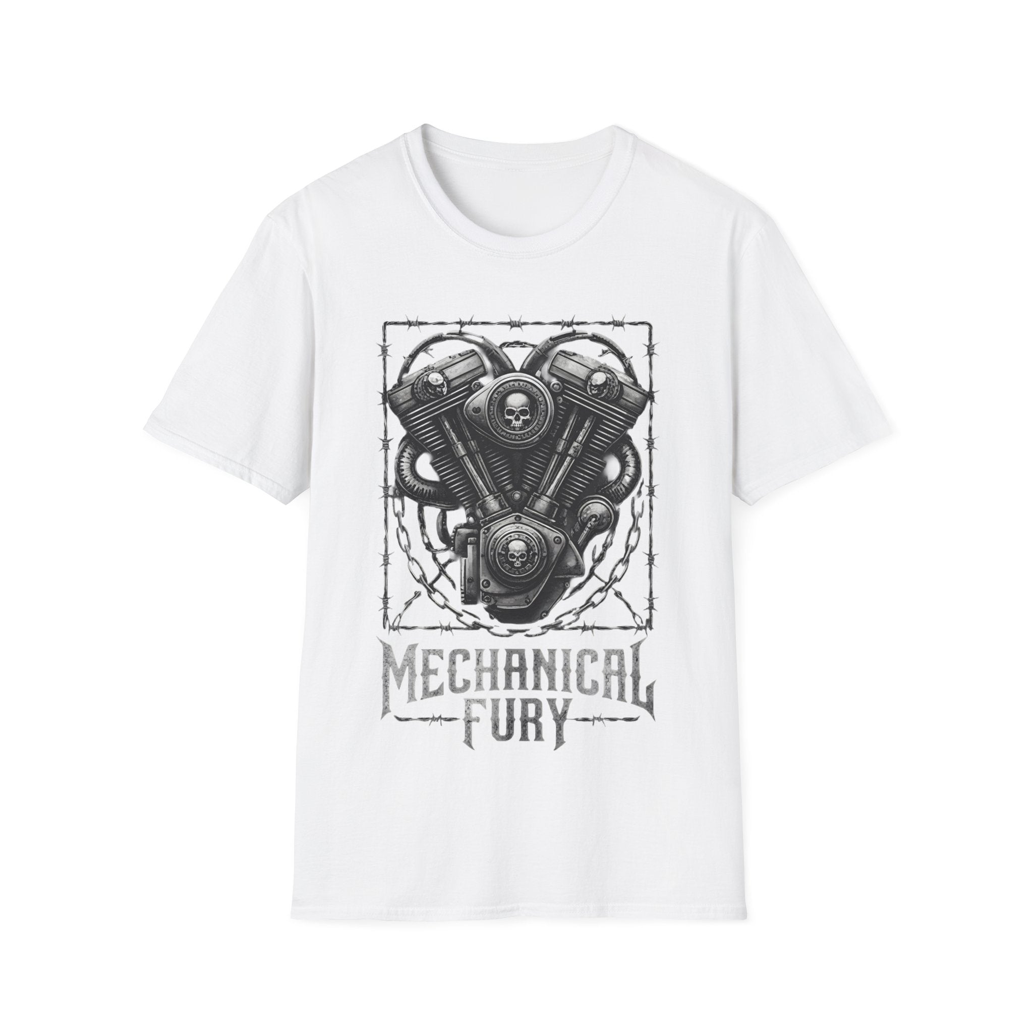 Mechanical Fury Motorcycle Engine Graphic T shirt
