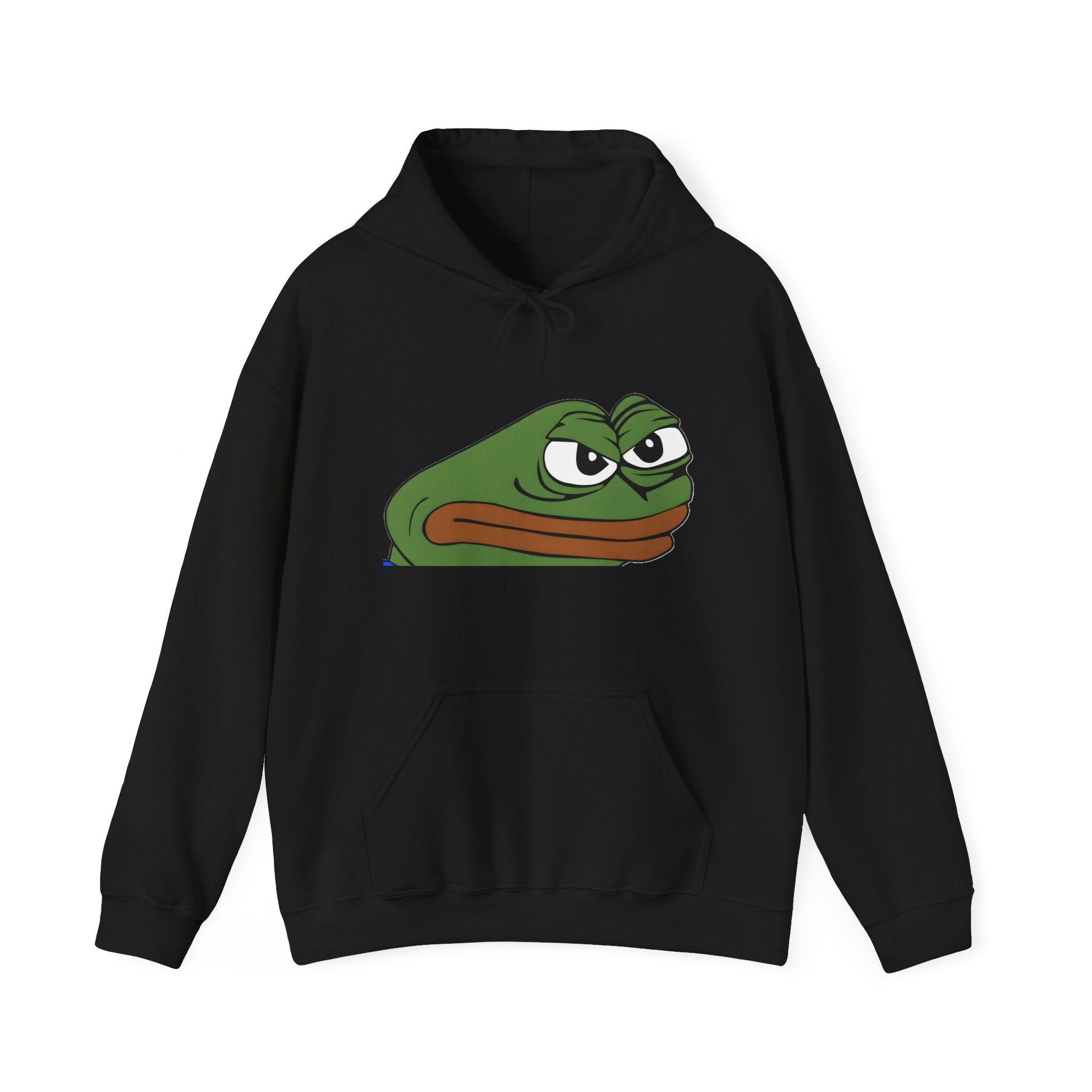 Pepe Frog Face Hoodie — Funny Grumpy Meme Pullover