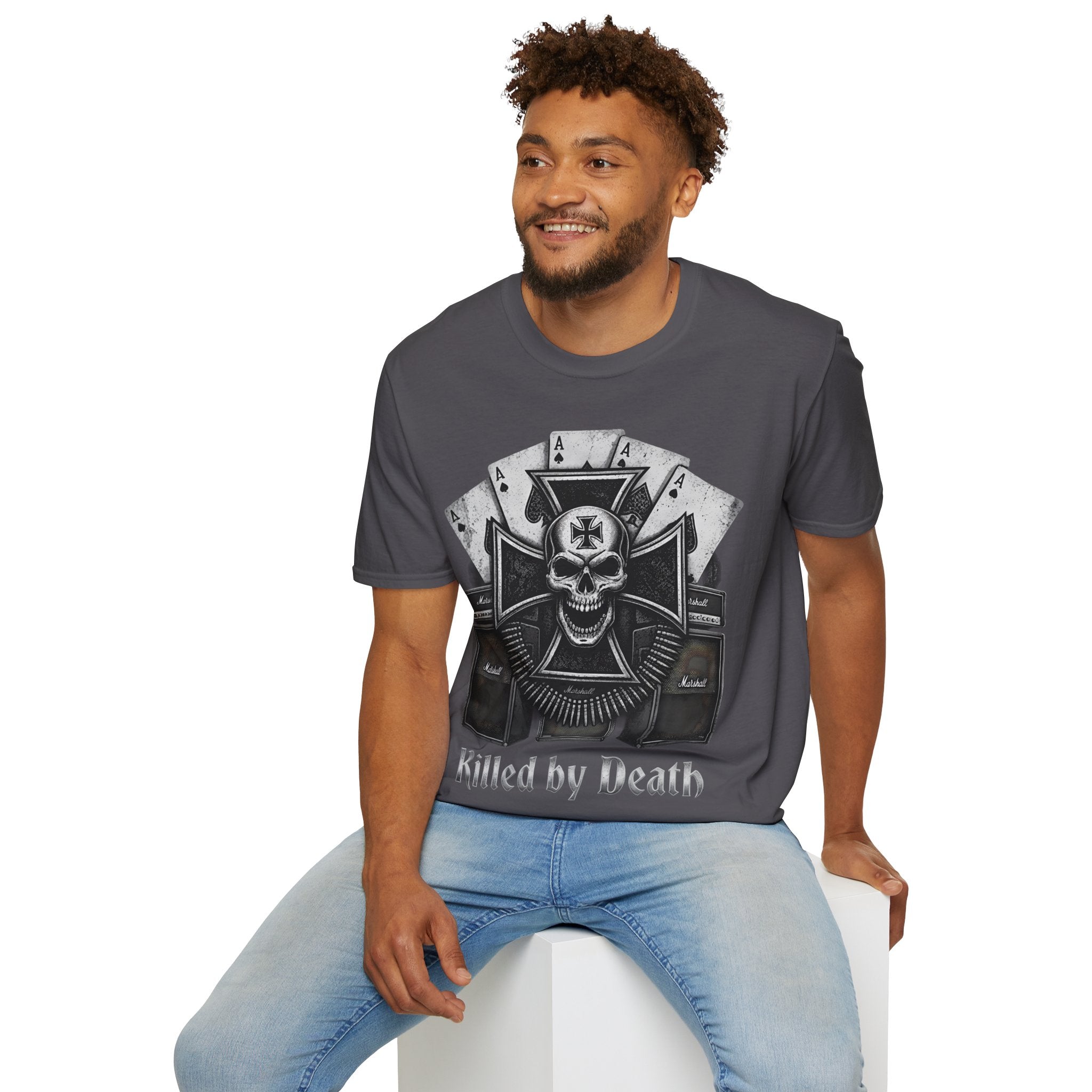 Killed by Death Motorhead Inspired Ace Cards T‑Shirt - ' Vintage Gothic Tee