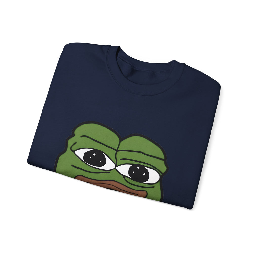 Pepe Frog Graphic Sweatshirt — Sad Frog Meme Crewneck