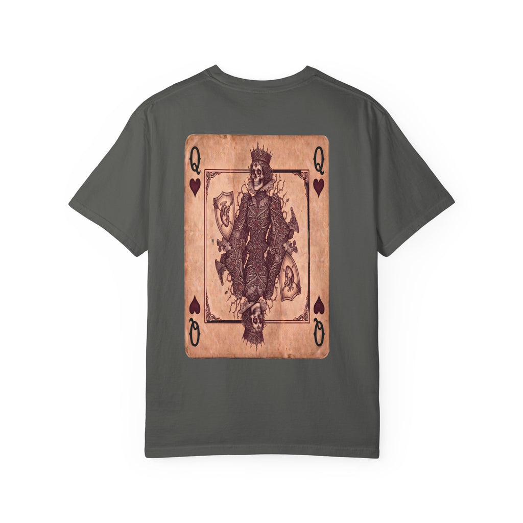 Playing Card Queen Graphic T‑Shirt — Vintage King & Queen Back Print