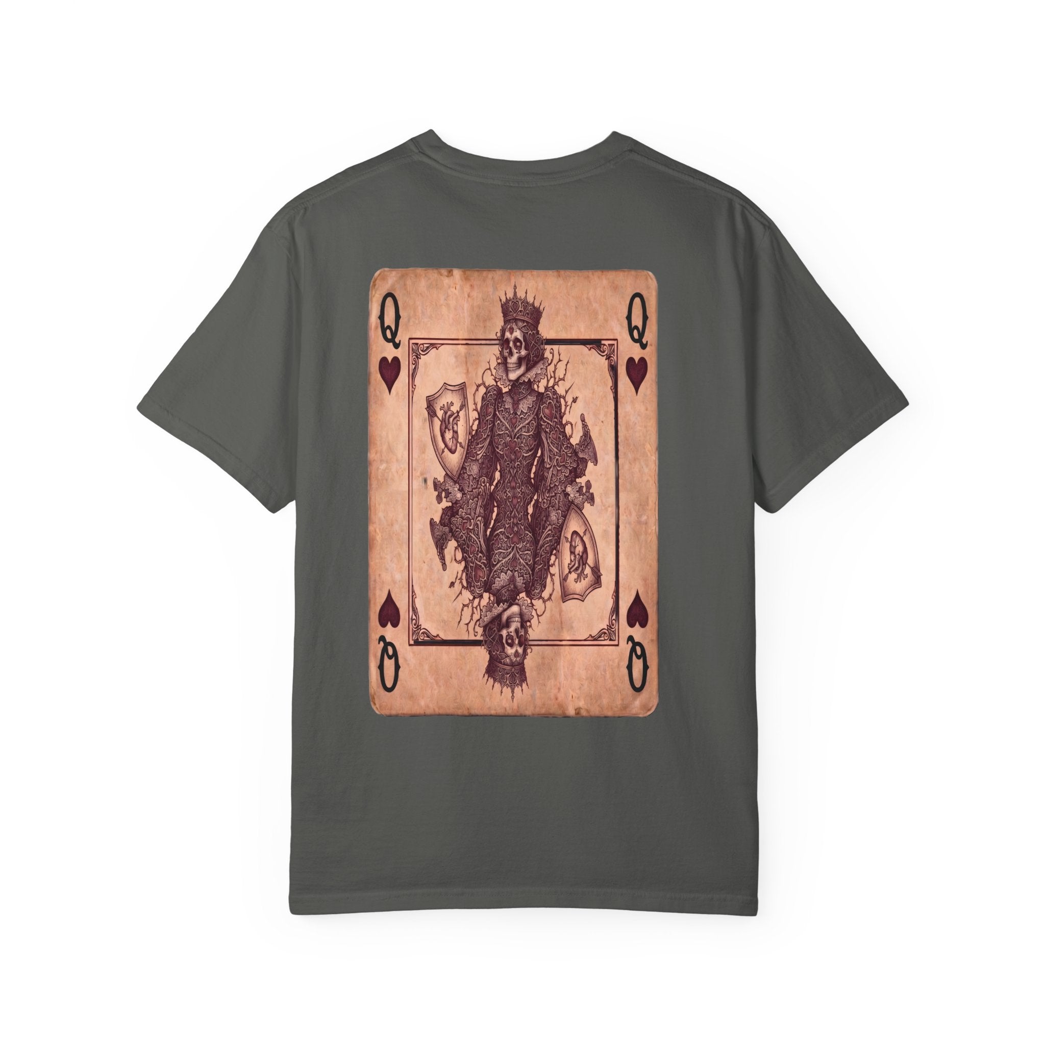 Playing Card Queen Graphic T‑Shirt — Vintage King & Queen Back Print