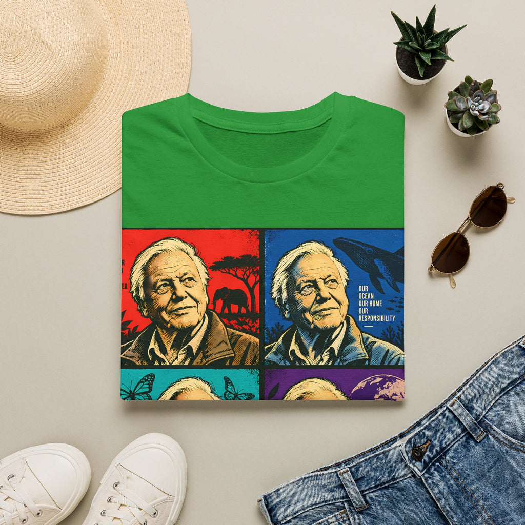 David Attenborough Pop Art T-Shirt — Vintage Wildlife Conservation Tee
