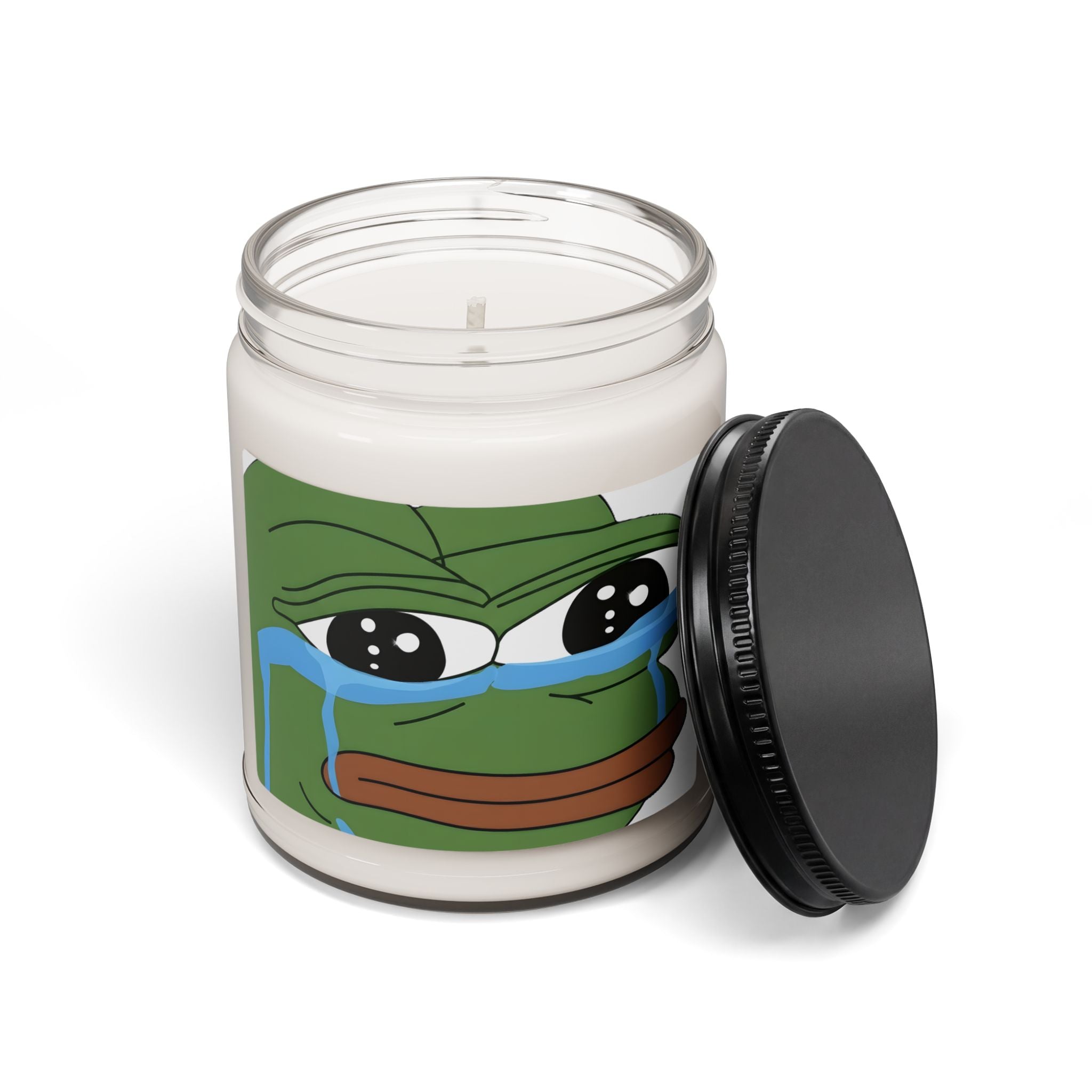 9oz Scented Soy Candle — Crying Frog Meme Illustration
