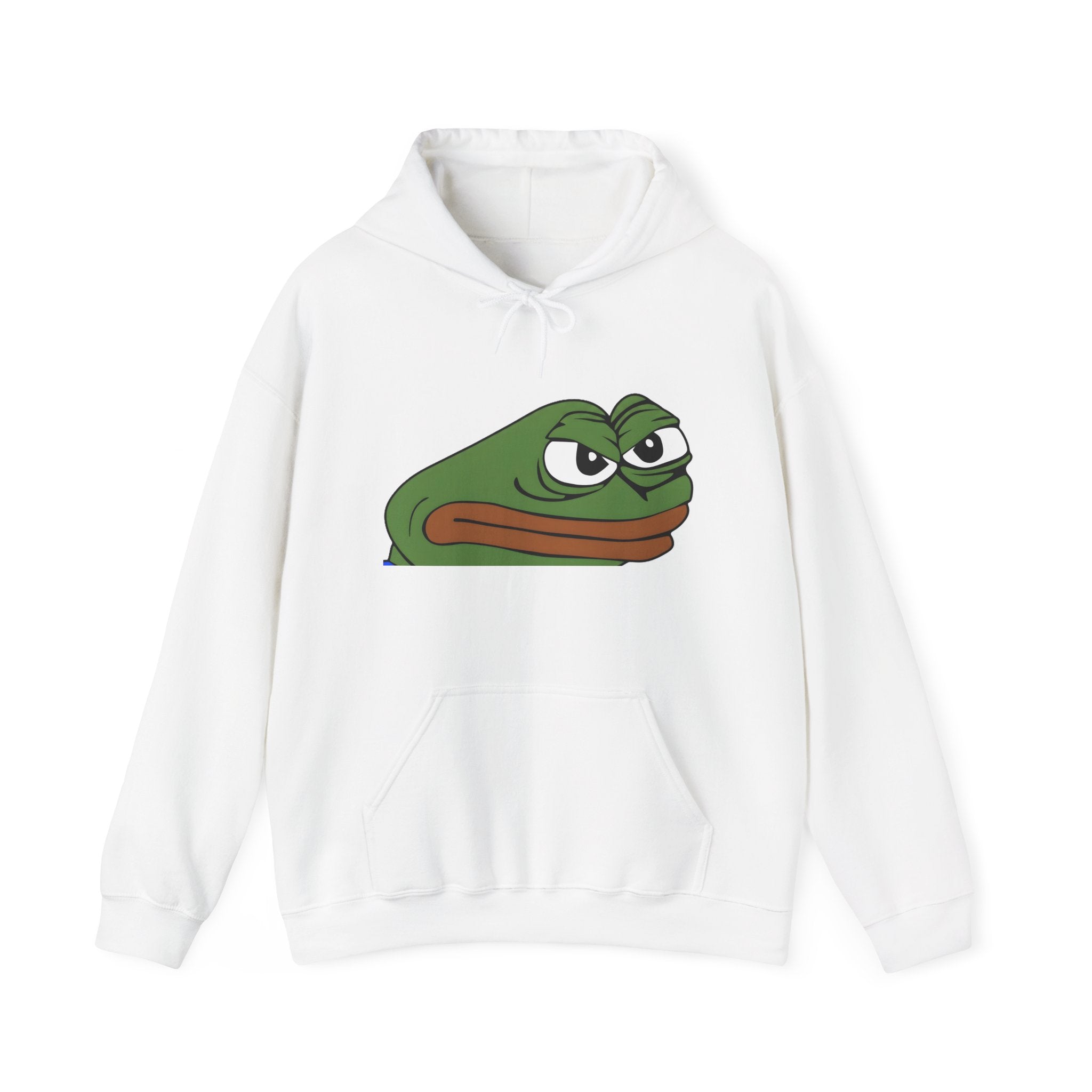 Pepe Frog Face Hoodie — Funny Grumpy Meme Pullover