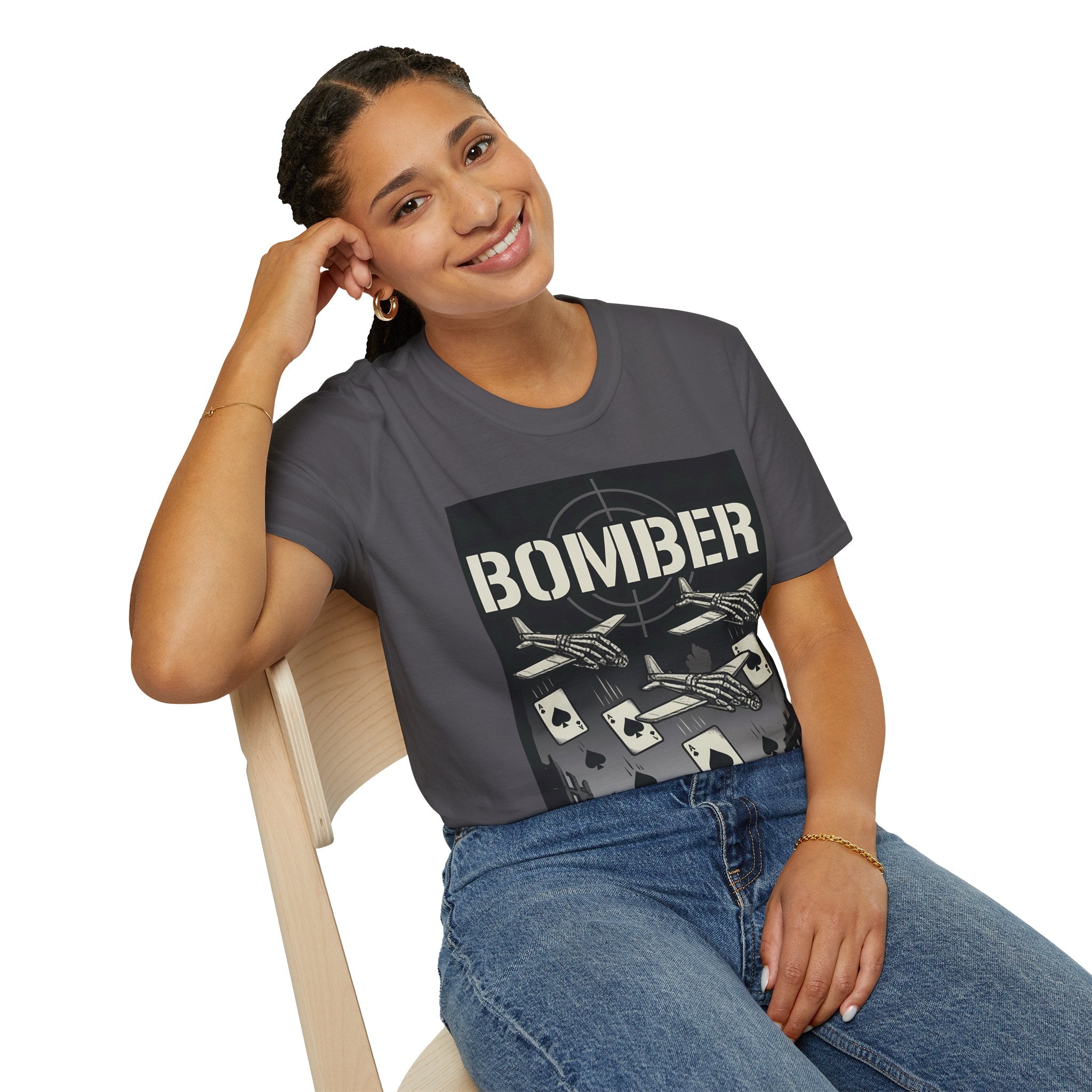 Bomber Plane Ace of Spades T-Shirt - Aviation Air Force Tee
