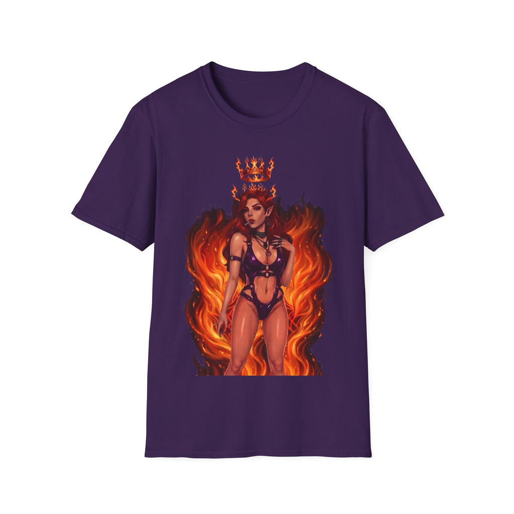 Flaming Witch Queen Graphic T-Shirt - Fire Witch Illustration Tee
