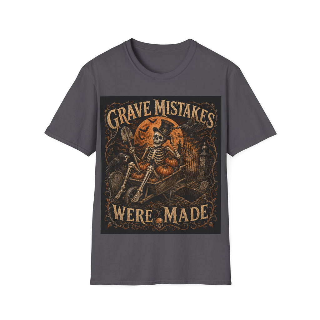 Grave Mistakes Skeleton Tee — Vintage Halloween Skull T‑Shirt
