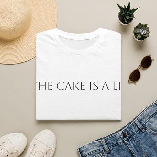 'The Cake Is A Lie' T-Shirt — Minimalist Gaming Quote Tee
