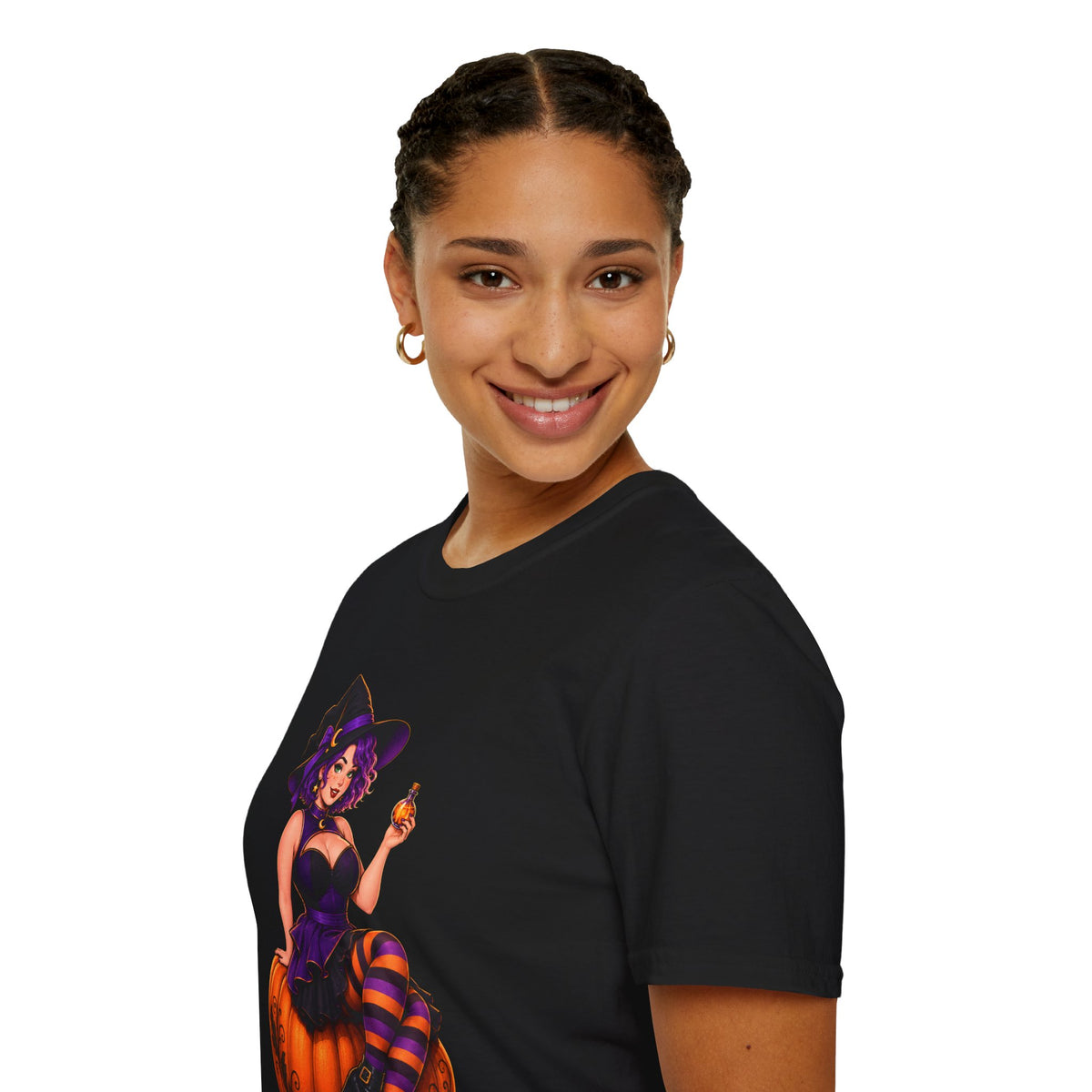 Witchy Halloween Pumpkin Witch T‑Shirt