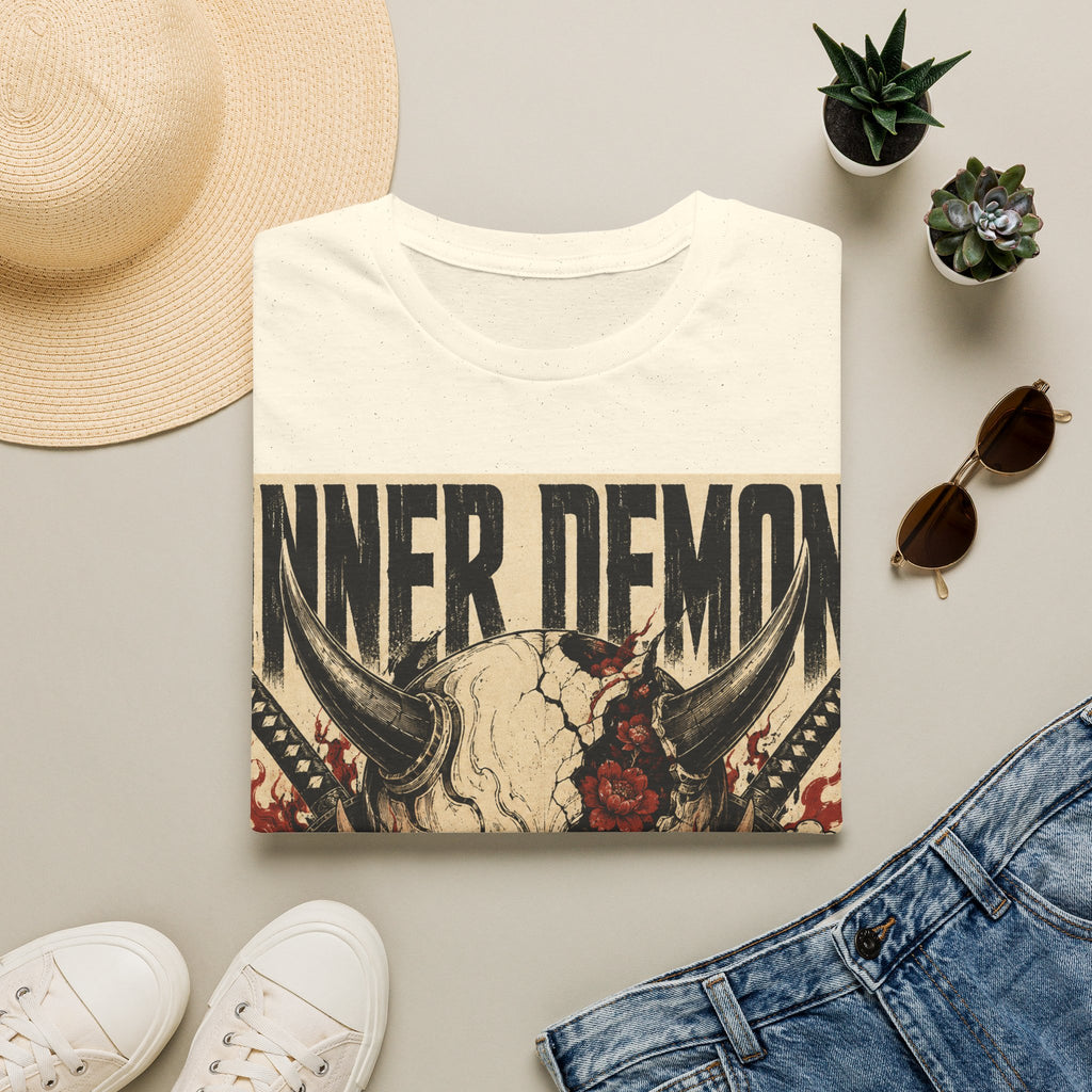 Inner Demon Graphic T-Shirt — Horror Skull Oni Design