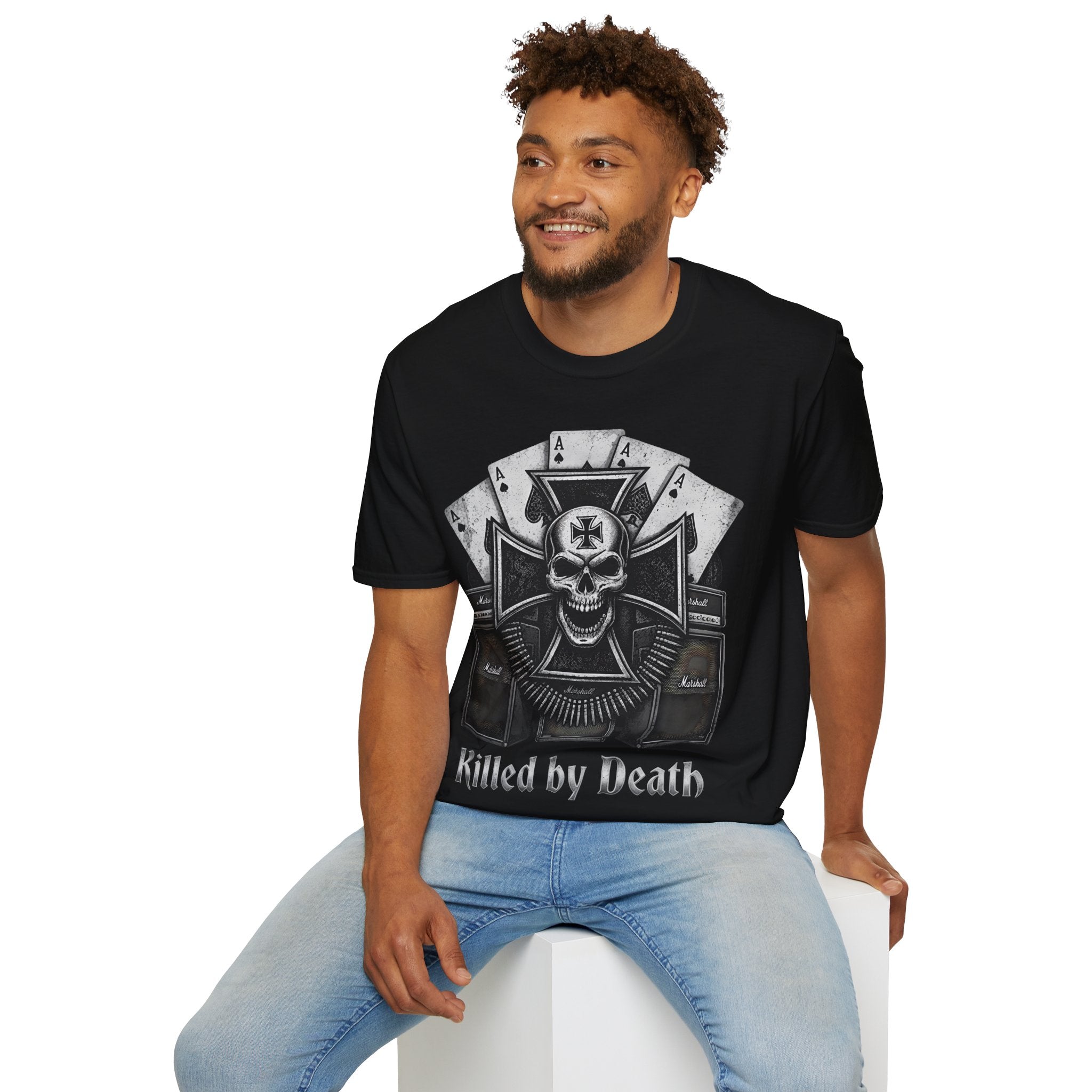 Killed by Death Motorhead Inspired Ace Cards T‑Shirt - ' Vintage Gothic Tee