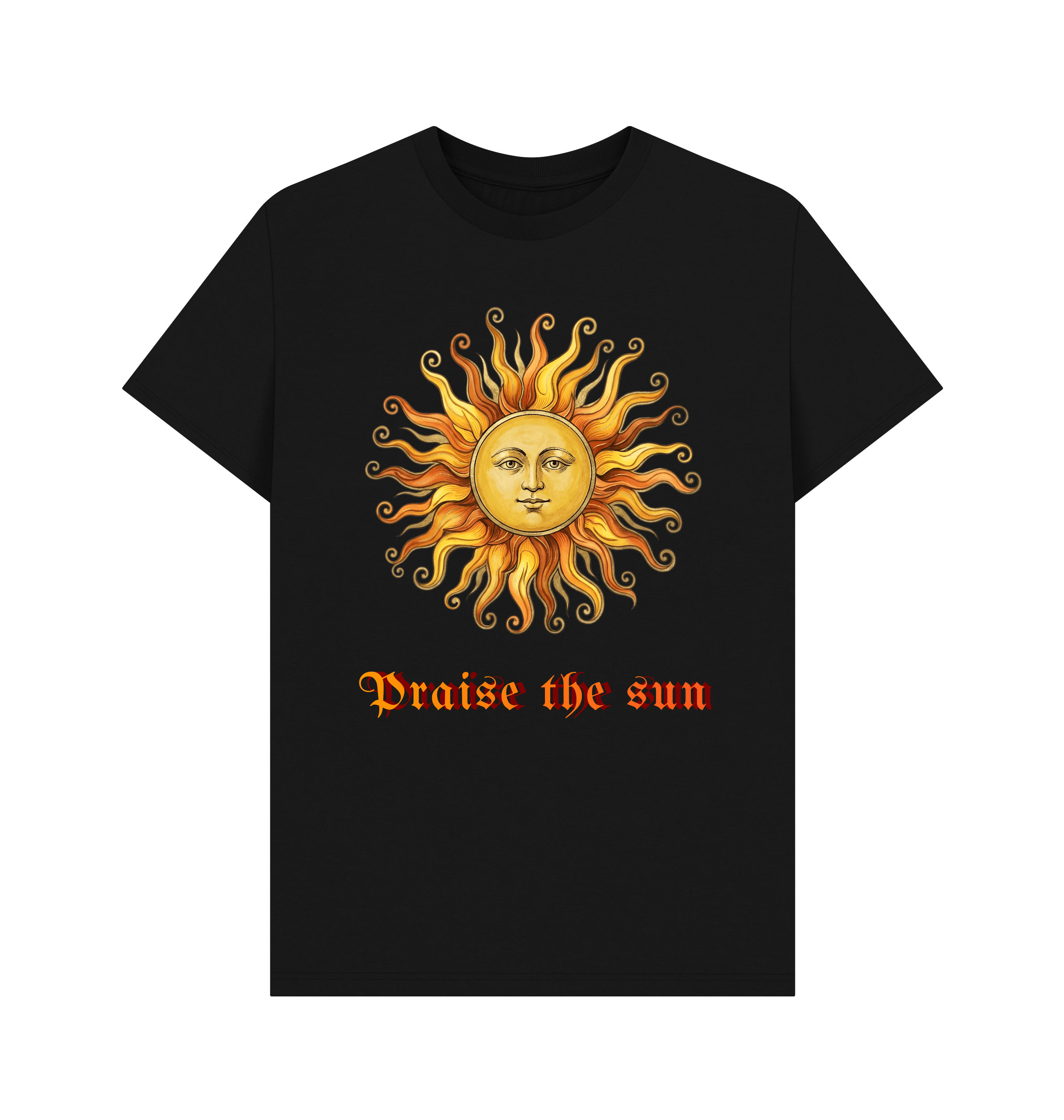 Black Printed T-shirt Front