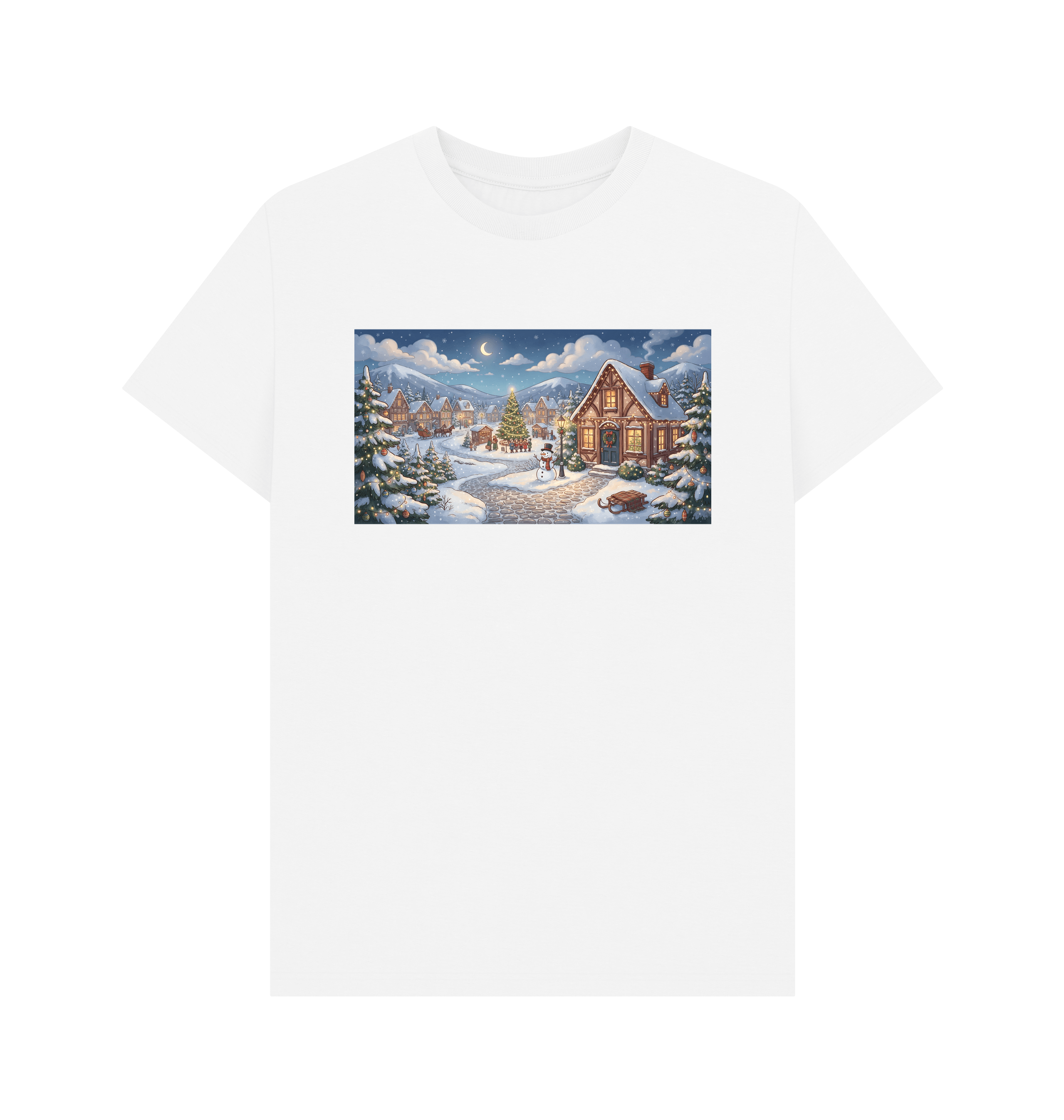 White Printed T-shirt Front