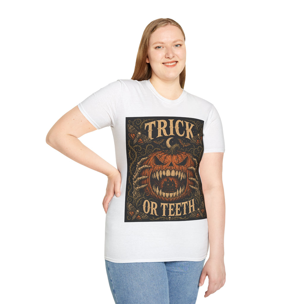 Halloween 'Trick or Teeth' T-Shirt — Vintage Scary Pumpkin Graphic