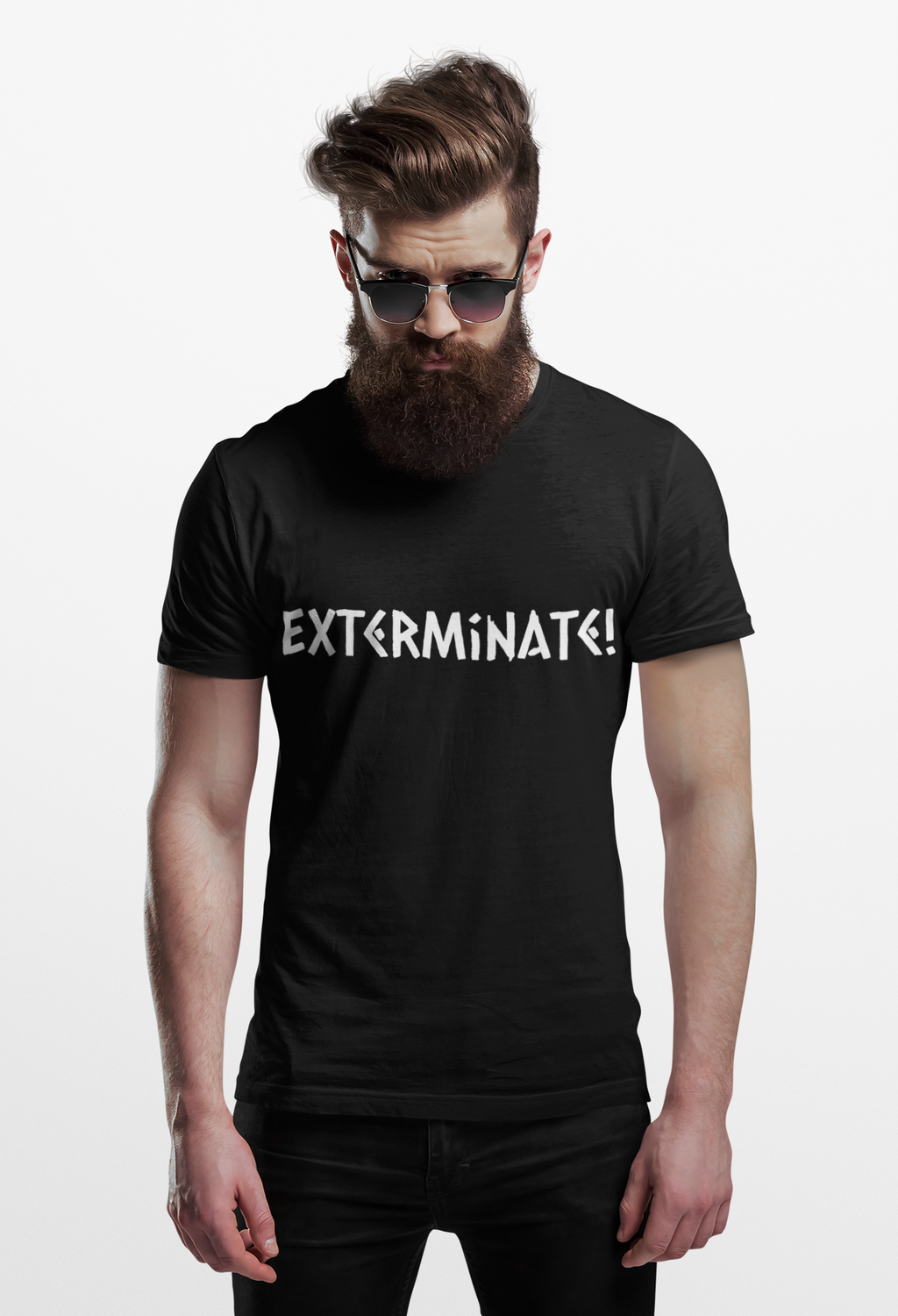 Exterminate! Graphic T‑Shirt — Bold Sci‑Fi Quote Tee