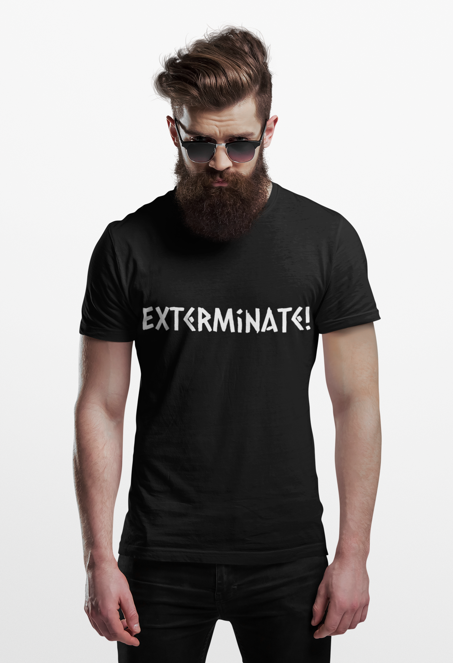 Exterminate! Graphic T‑Shirt — Bold Sci‑Fi Quote Tee
