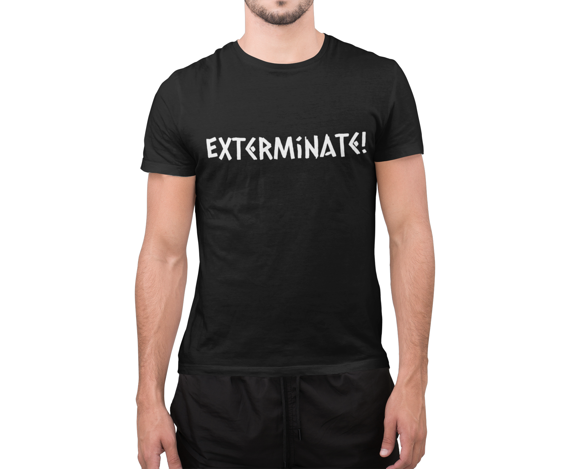Exterminate! Graphic T‑Shirt — Bold Sci‑Fi Quote Tee