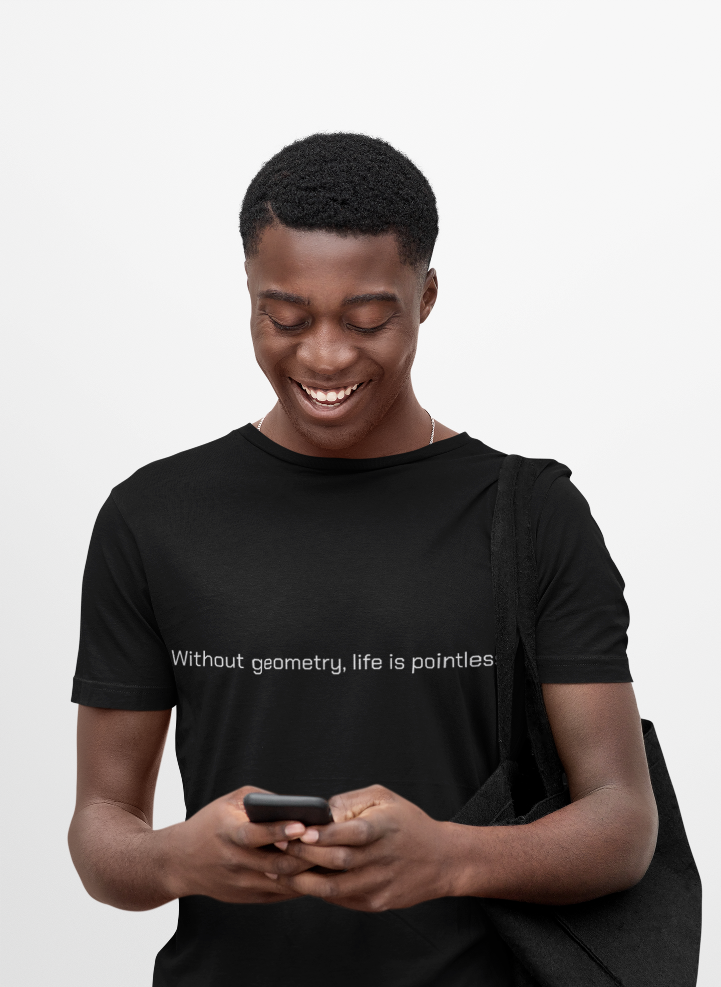 T-Shirt — "Without Geometry, Life Is Pointless" Minimalist Math Tee