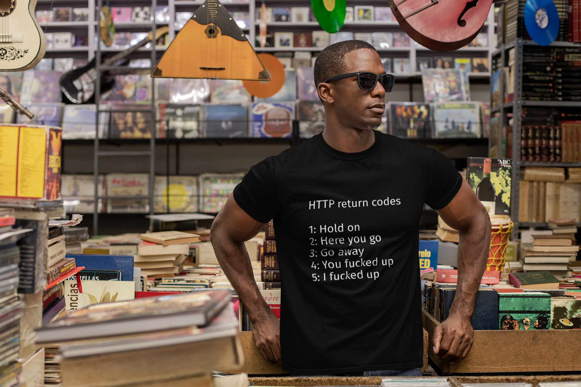 HTTP Return Codes T-Shirt — Funny Programmer Tee ("1: Hold on, 2: Here you go, 3: Go away")