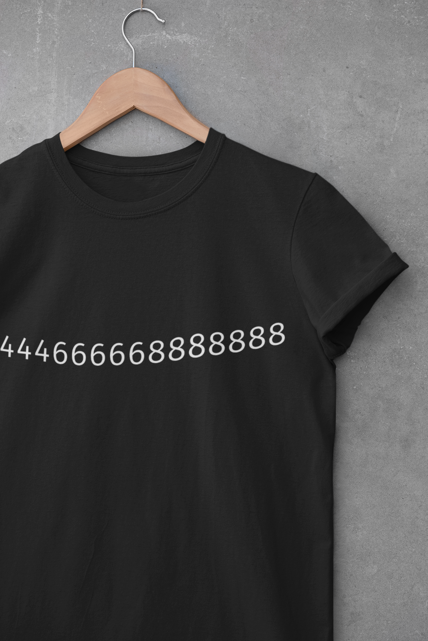 Minimalist Number Graphic T-Shirt — 2444666668888888 Design