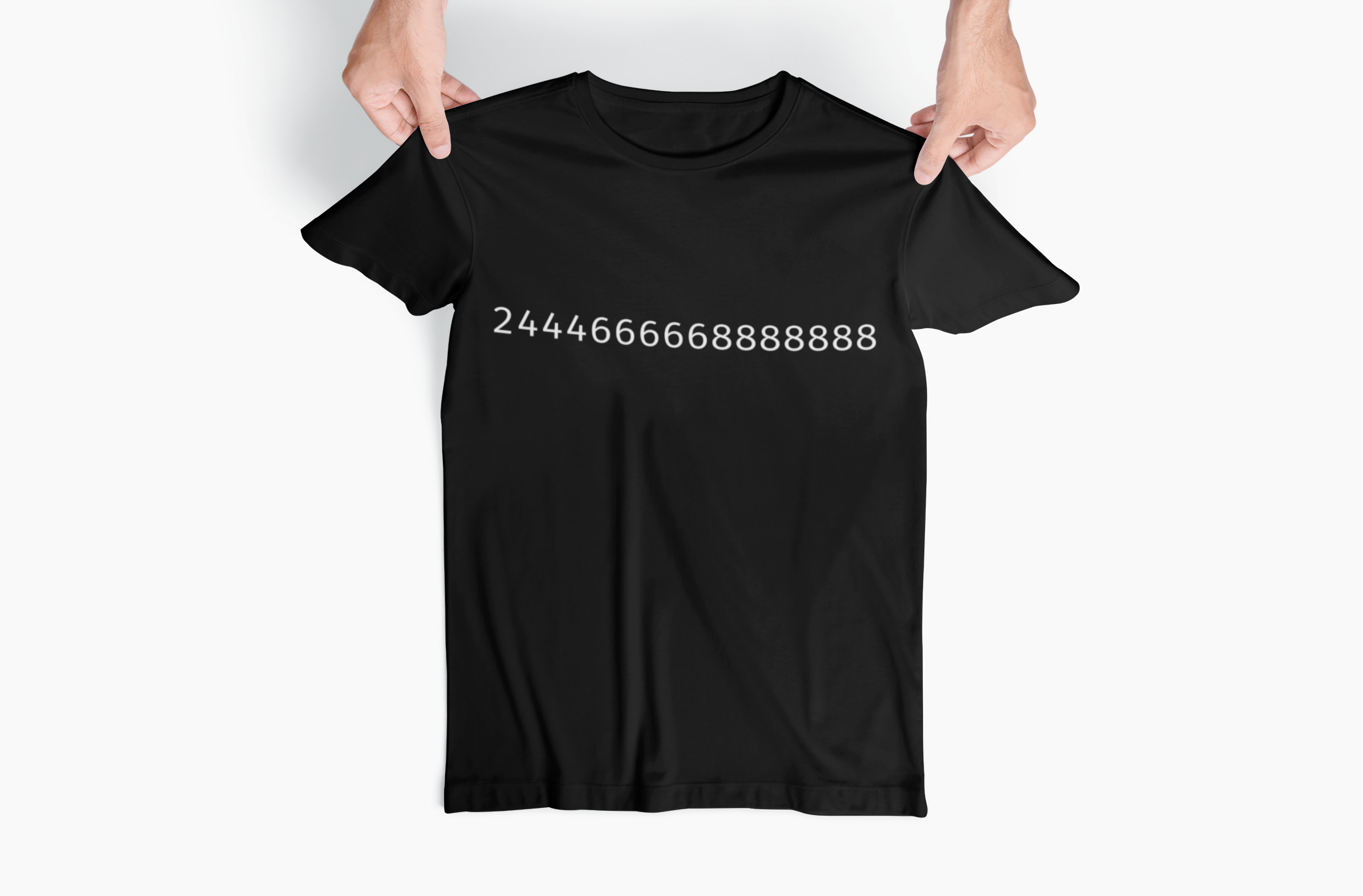 Minimalist Number Graphic T-Shirt — 2444666668888888 Design