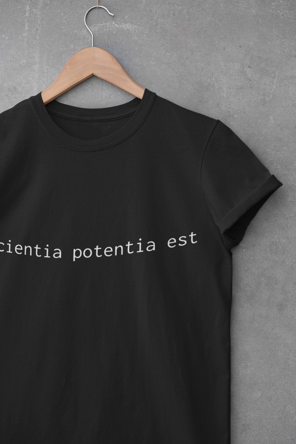 Latin Phrase Tee — "Scientia Potentia Est" Minimalist T‑Shirt