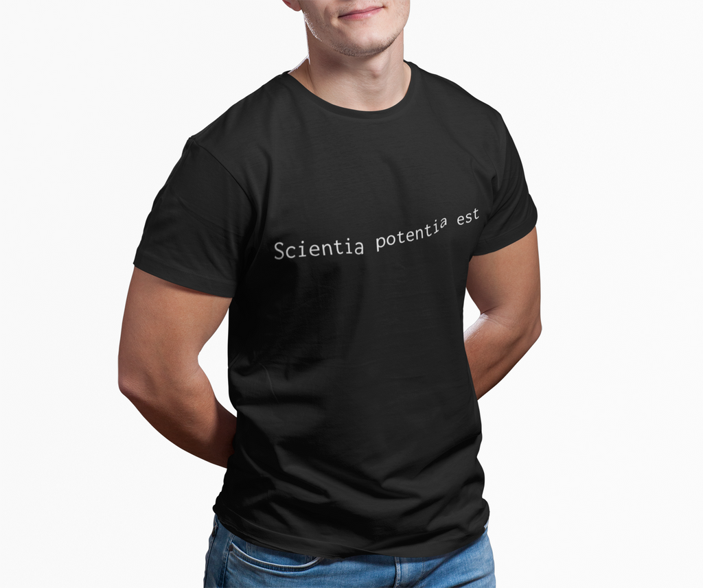 Latin Phrase Tee — "Scientia Potentia Est" Minimalist T‑Shirt