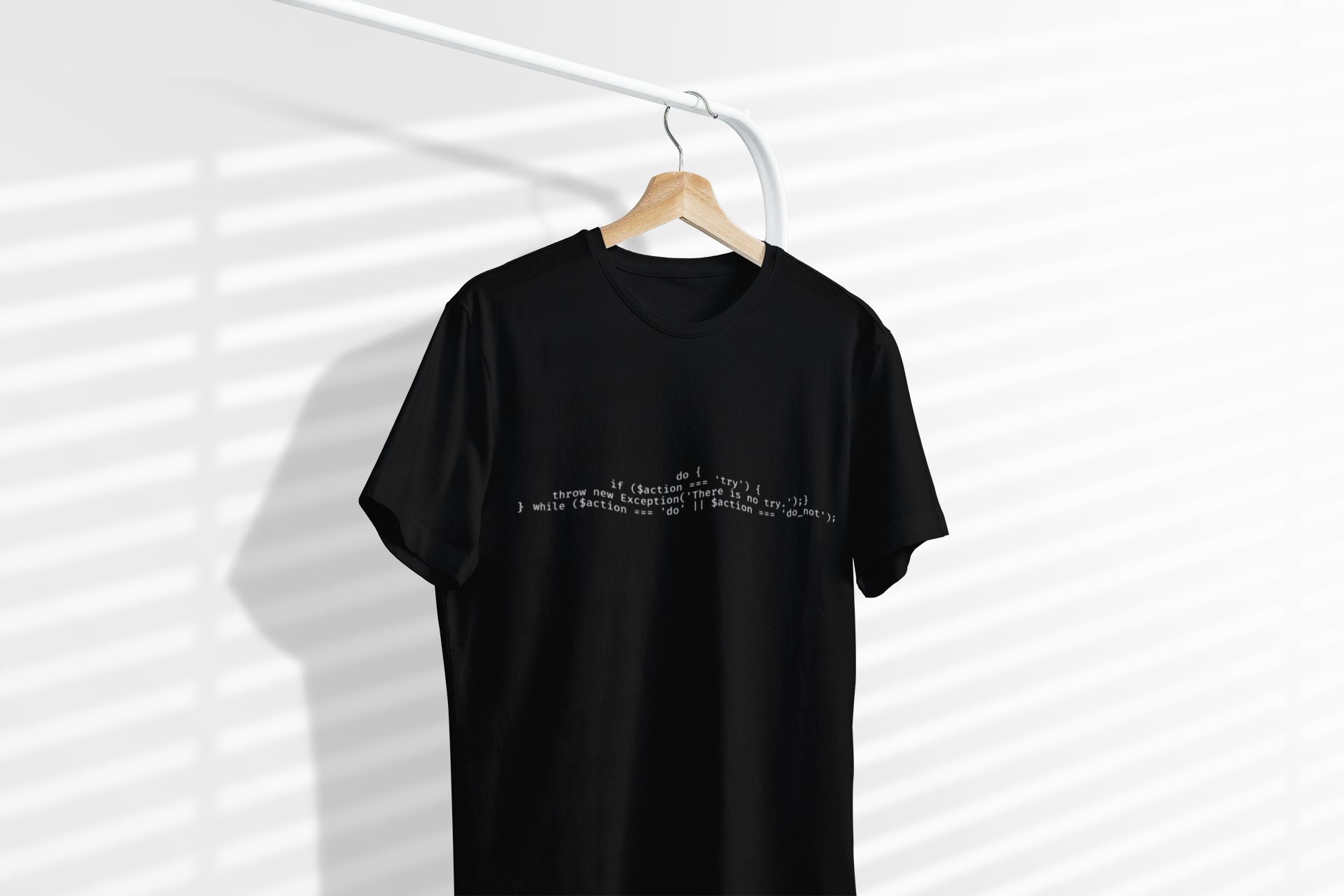 Coding Humor T‑Shirt — "There Is No Try" Programmer Tee