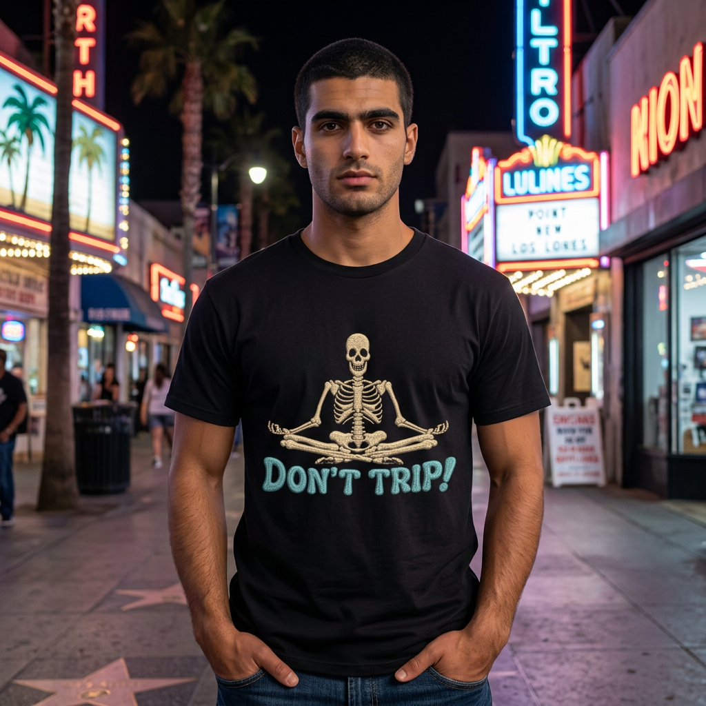 Skeleton Yoga T-Shirt - 'Don't Trip' Funny Skeleton GTA 6 Inspired