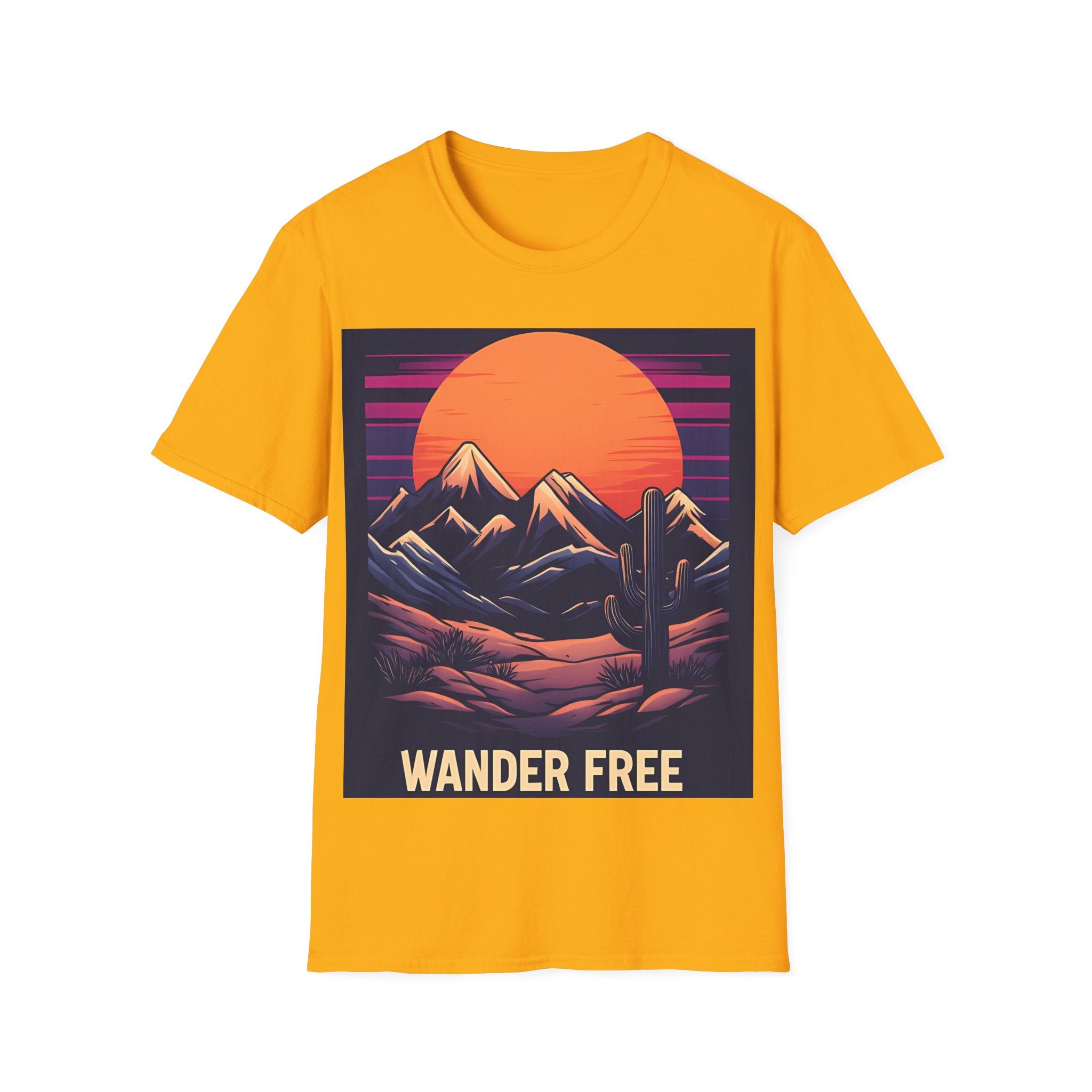 Sunset Mountains T-Shirt — Retro Desert Sunset Graphic Tee