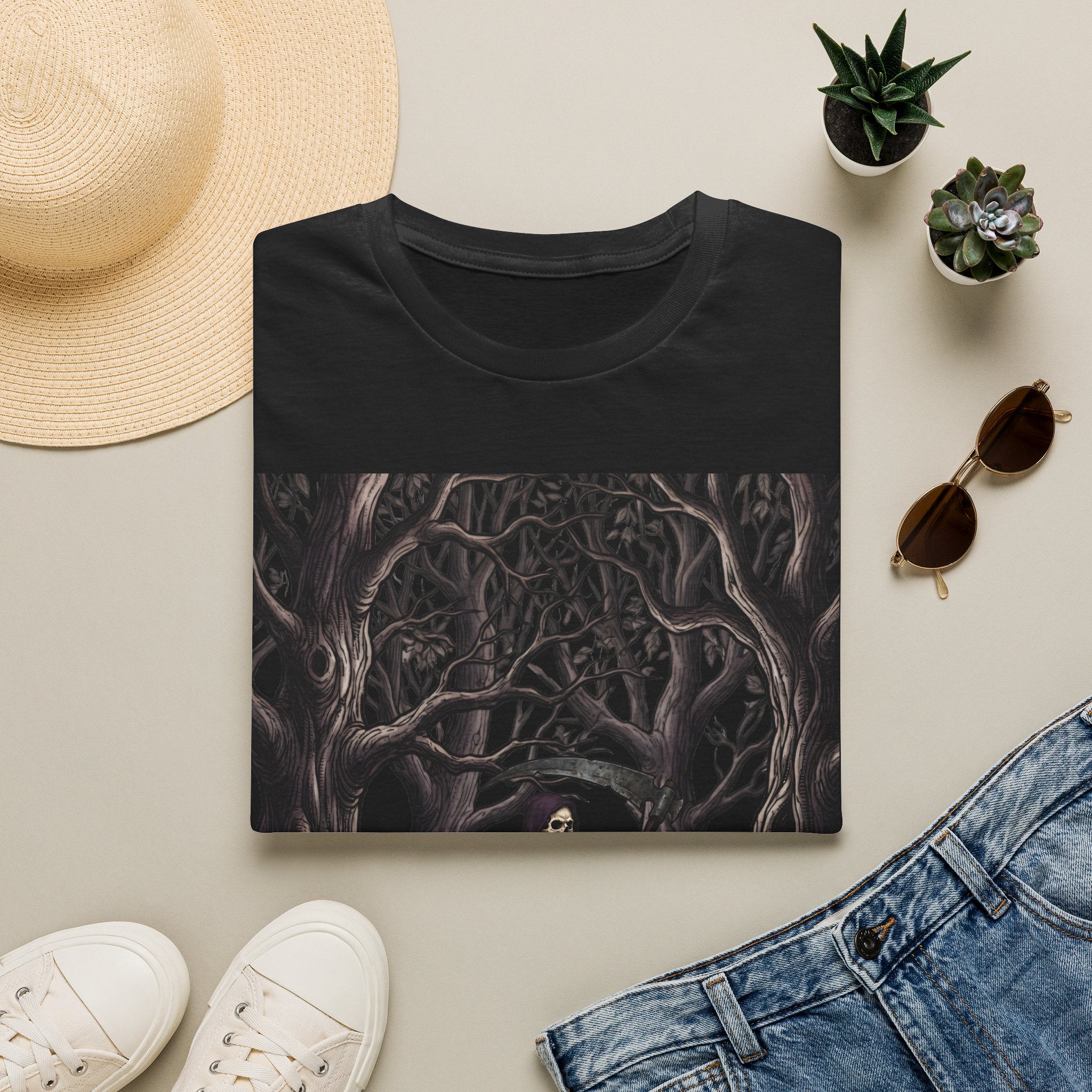 Roam the Woods - T-Shirt, Gothic / Dark Fantasy Grim Reaper Design