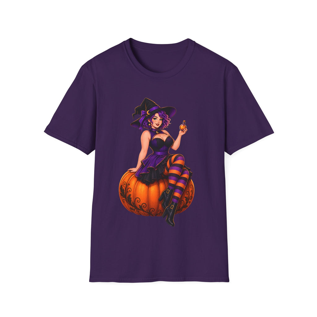 Witchy Halloween Pumpkin Witch T‑Shirt