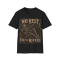 No Rest For the Riffed T-Shirt — Vintage Rock Guitar Skeleton Tee