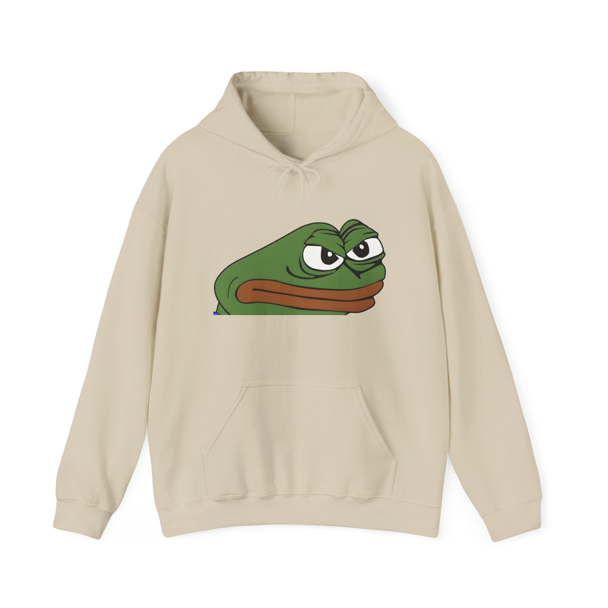 Pepe Frog Face Hoodie — Funny Grumpy Meme Pullover