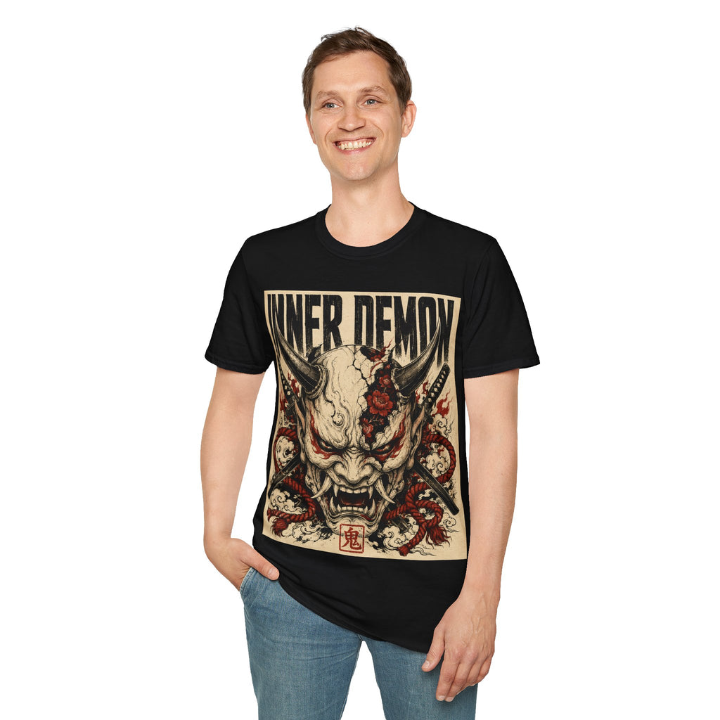 Inner Demon Graphic T-Shirt — Horror Skull Oni Design