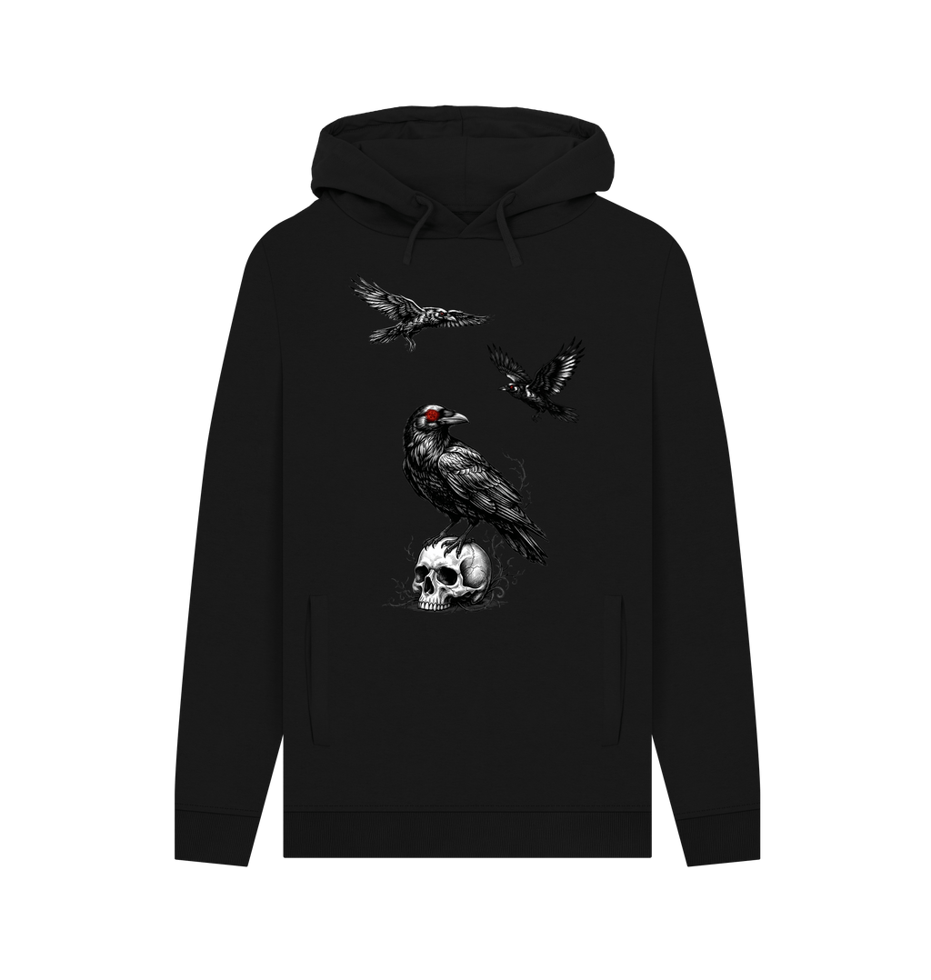 Black Printed Hoody Front