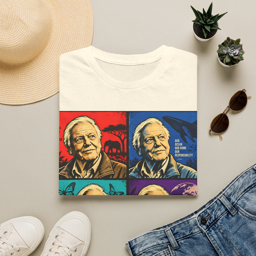 David Attenborough Pop Art T-Shirt — Vintage Wildlife Conservation Tee