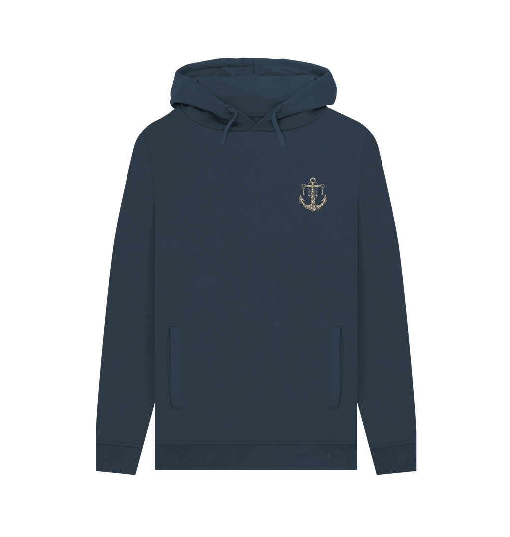 Navy Printed Hoody Front