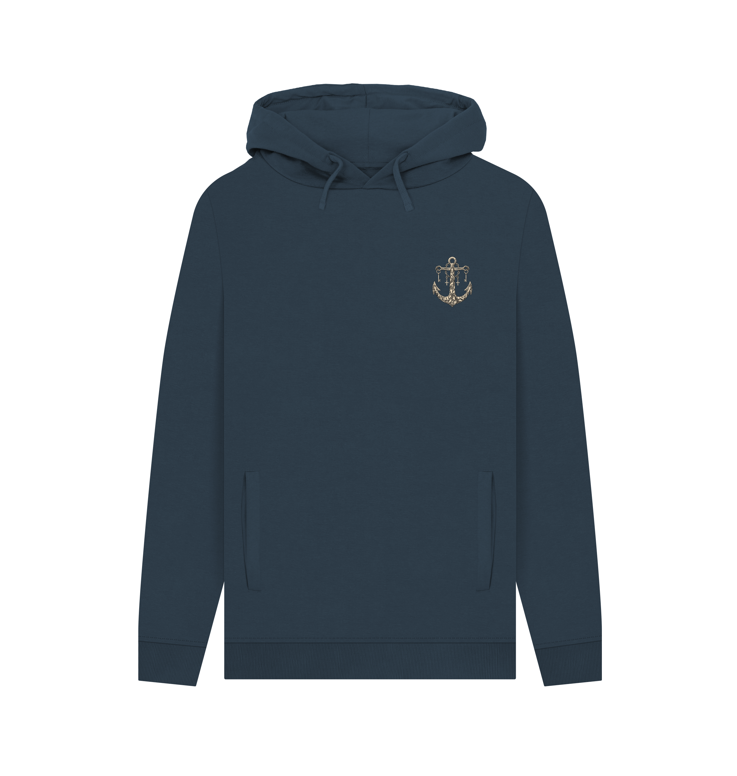 Navy Printed Hoody Front