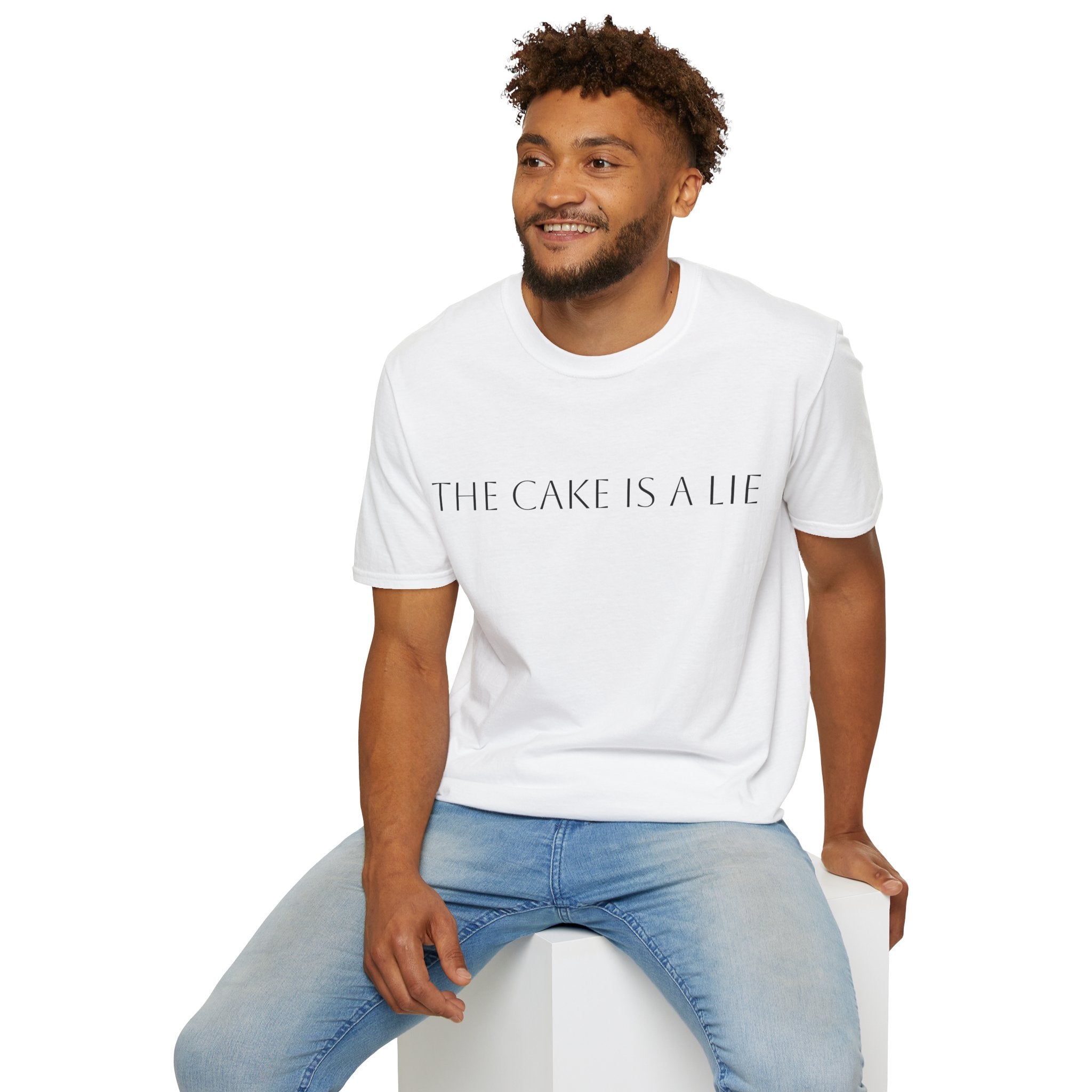 'The Cake Is A Lie' T-Shirt — Minimalist Gaming Quote Tee