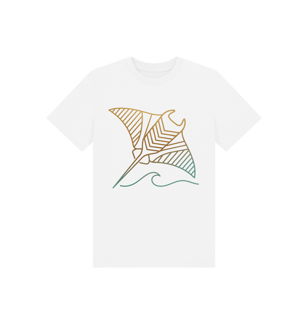 White Printed Kids T-Shirt Front