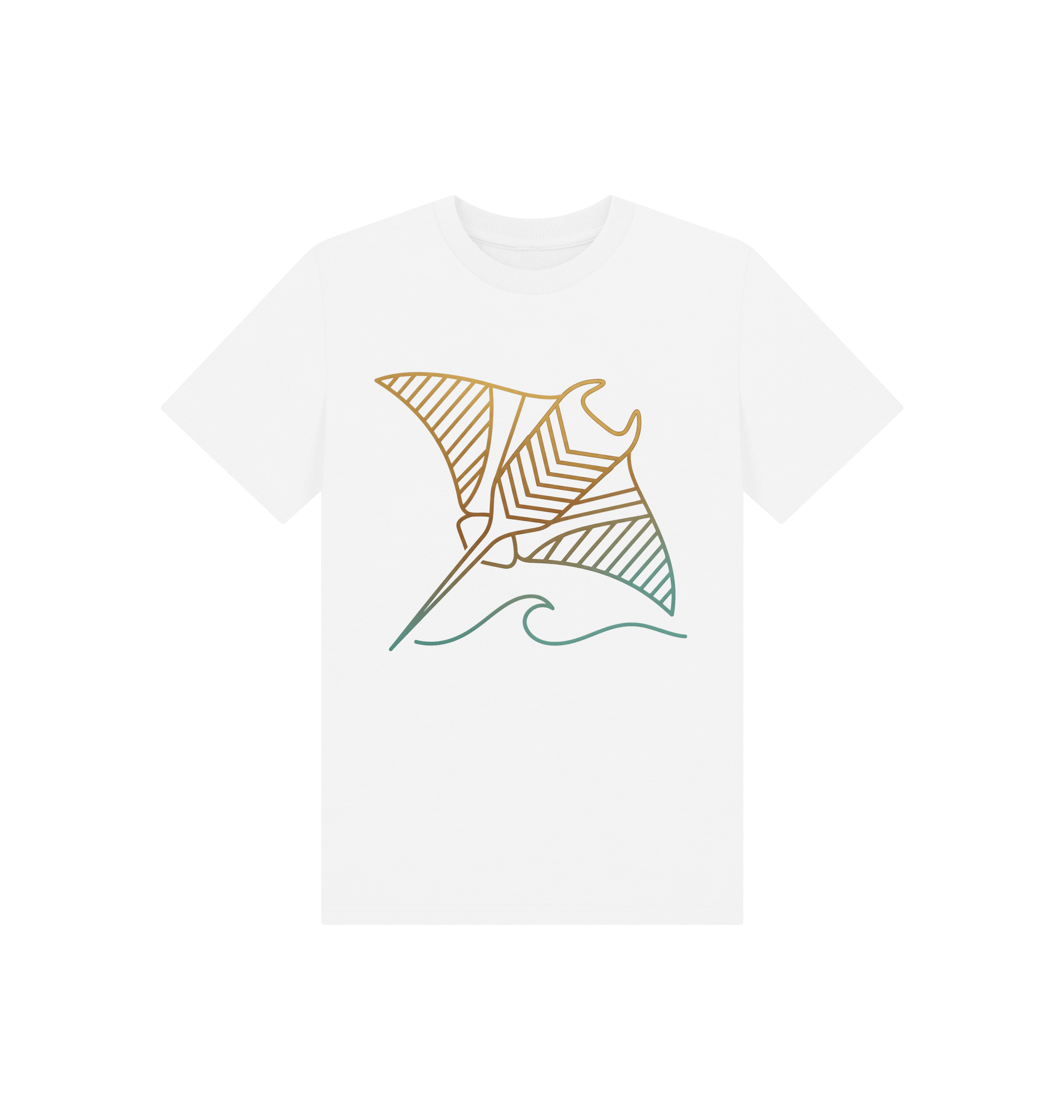 White Printed Kids T-Shirt Front
