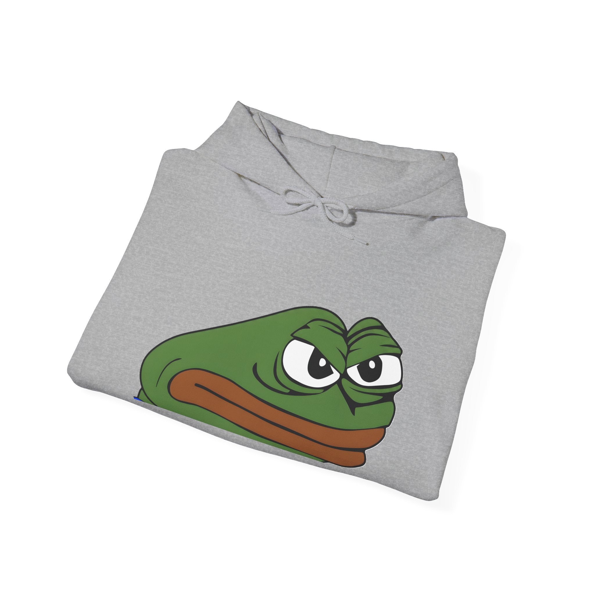 Pepe Frog Face Hoodie — Funny Grumpy Meme Pullover