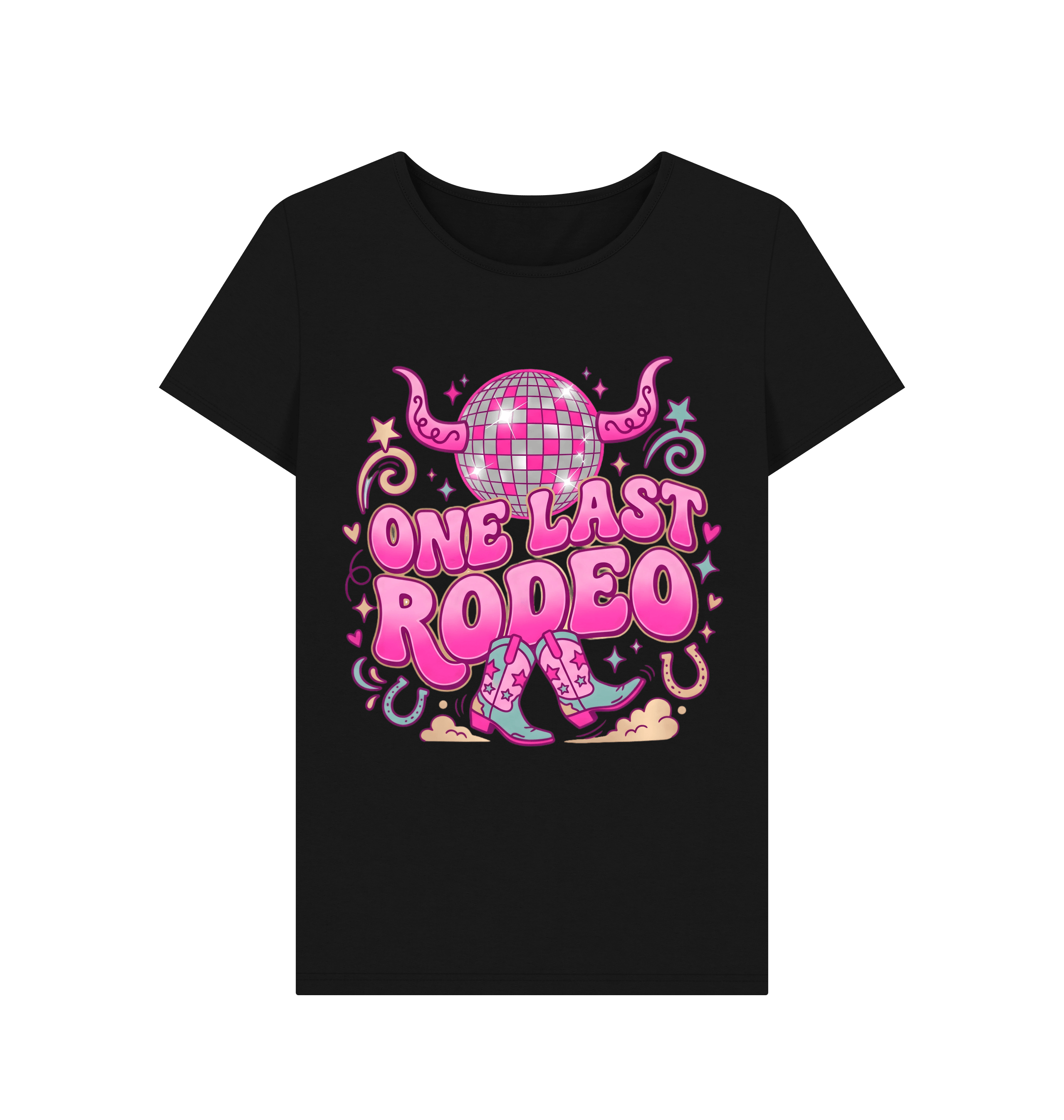 Black Printed T-shirt Front