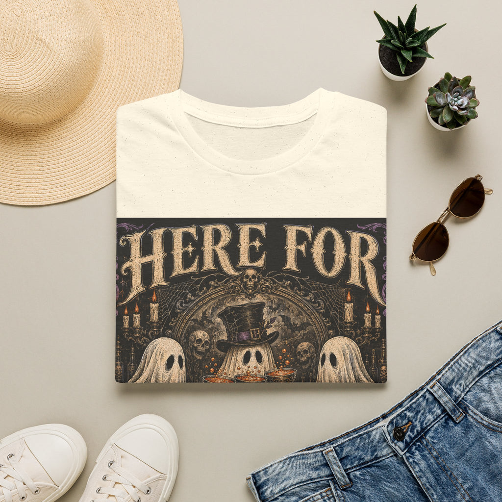 Halloween T‑Shirt — "Here For The Boos" Vintage Ghost & Skull Design