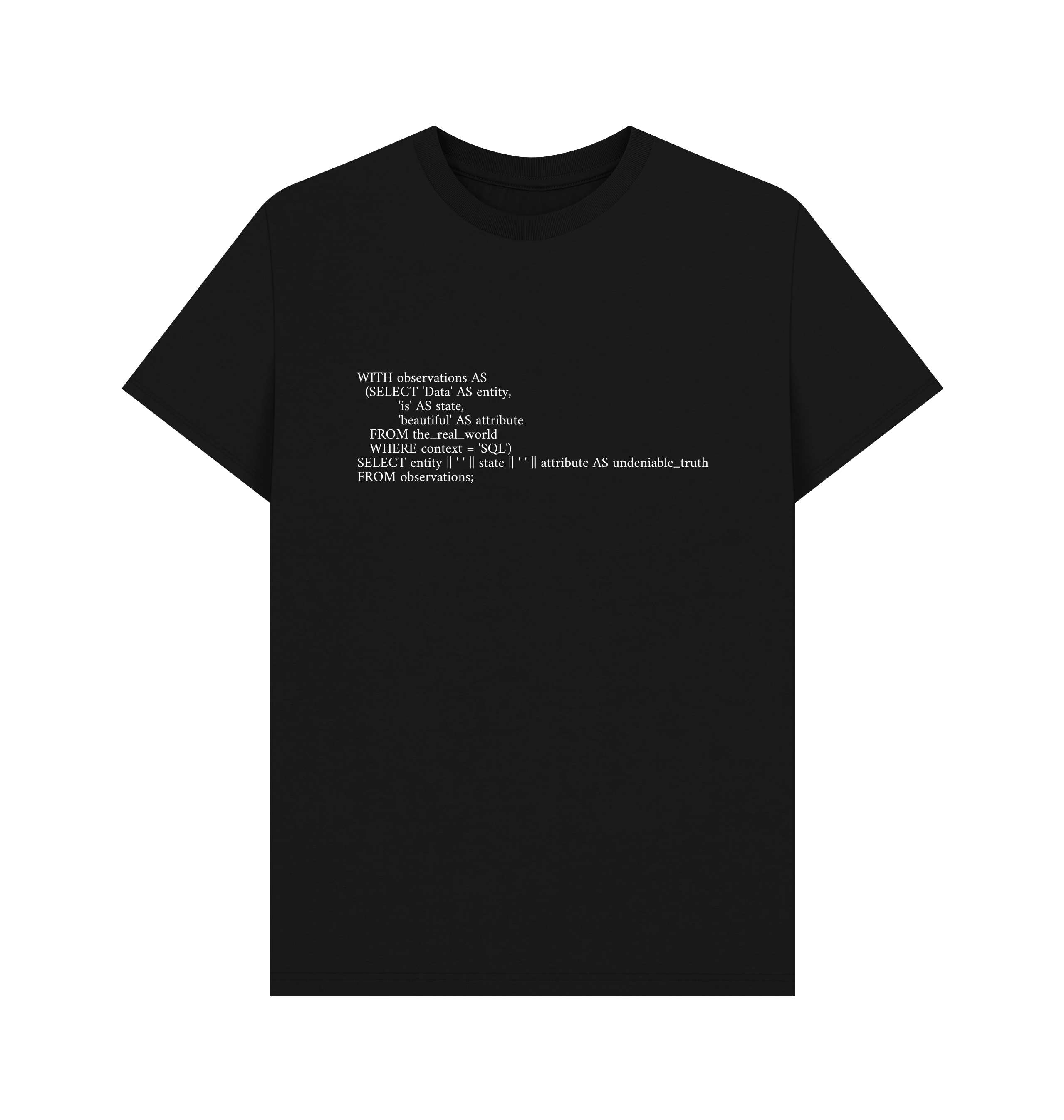 Black Printed T-shirt Front