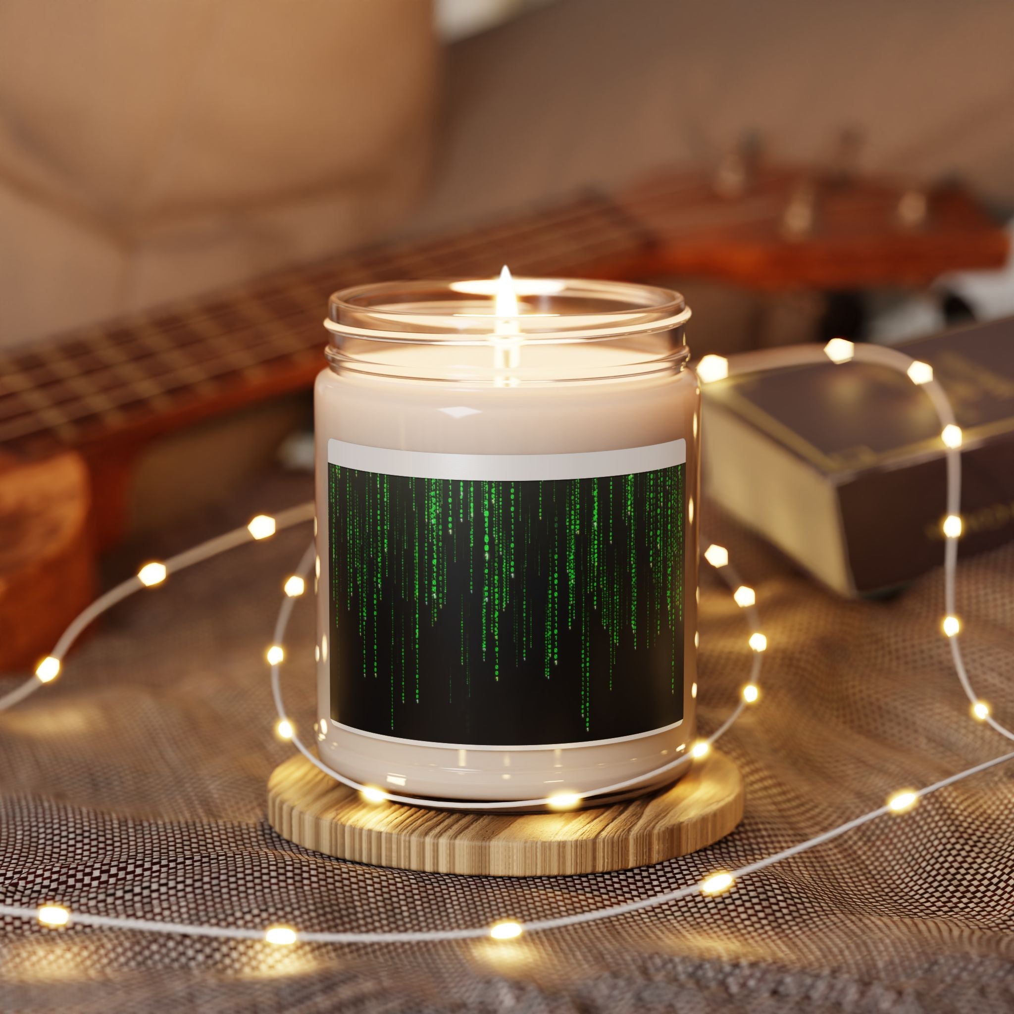 Matrix Rain Scented Soy Candle — 9oz Cybergreen Aromatherapy Jar