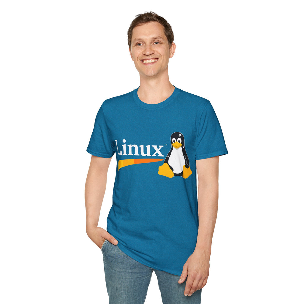 Linux Penguin Logo T‑Shirt — Retro Tech Tee for Developers & Open Source Fans